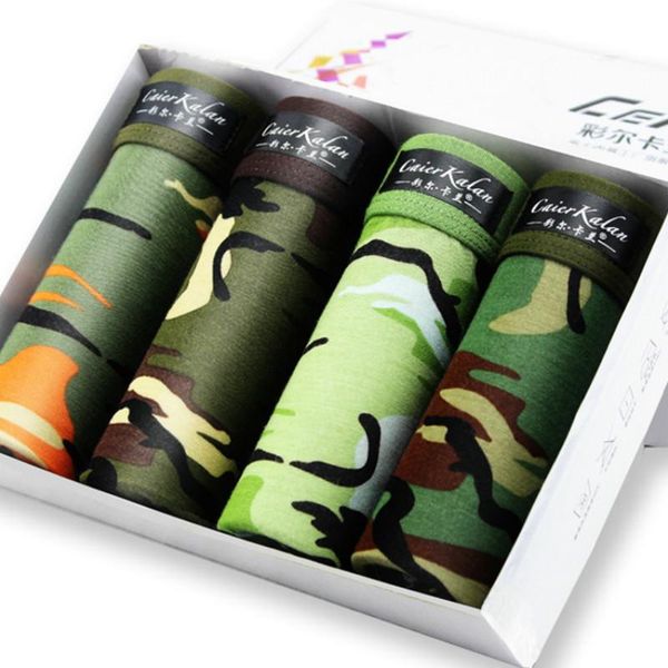 

underpants men's wear camouflage-printed underwear cotton disguised watchband pushing cuecas shorts, Black;white