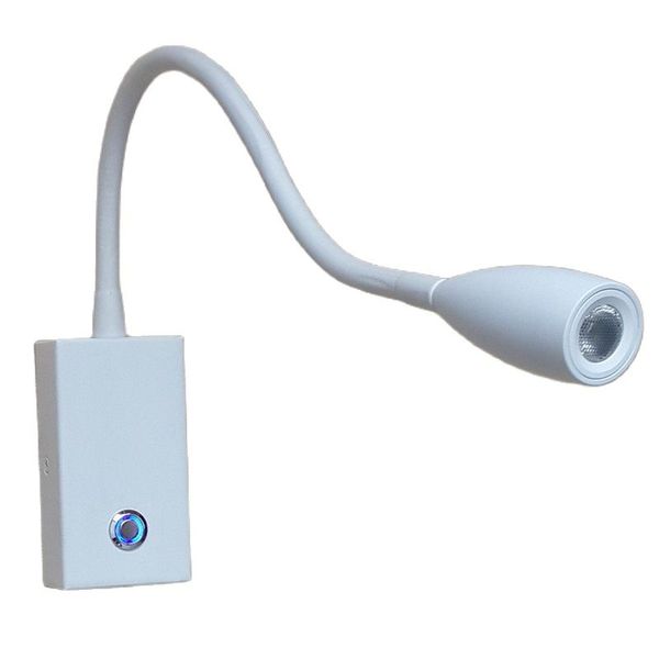 Topoch Dimmerabile Lampada da lettura a LED Lampade Dimmer tattile cablato Tubo in alluminio Luci di messa a fuoco flessibili AC100-240V DC12V per Camera da letto Van Boat