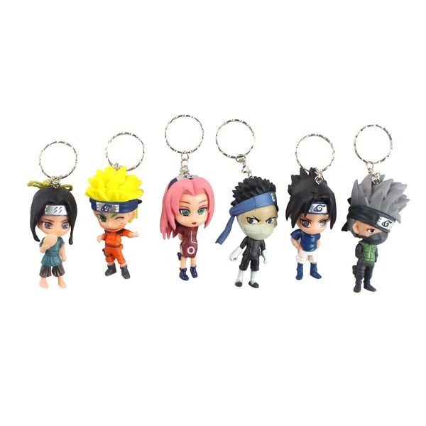 

6pcs/Set 6-7cm Naruto Shippuden Anime Kakashi Sasuke Haku Haruno Sakura PVC FIgure Mini Model Toys Kids Gift Keychain Brinquedos