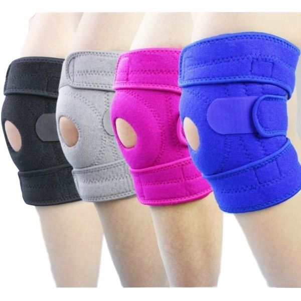 

adjustable knee support brace kneepad sports training elastic pad patella protector elbow & pads, Black;gray