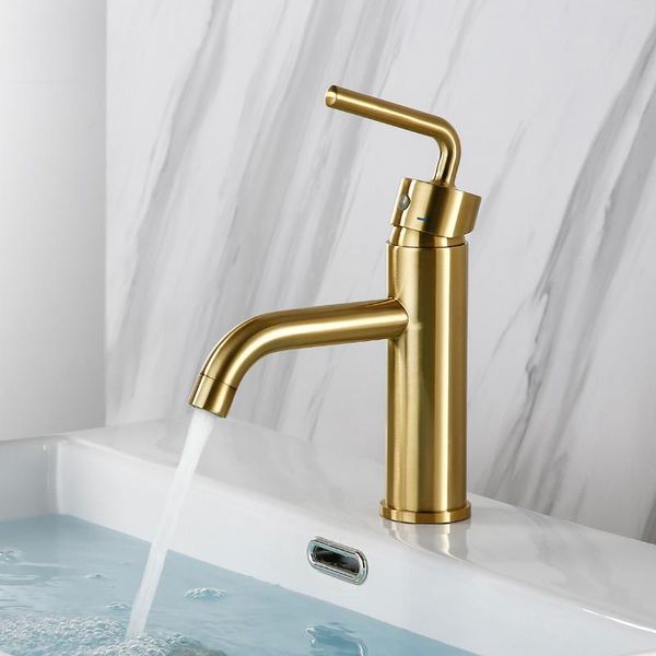 

brass brushed gold bathroom sink faucet cold water basin mixer faucets