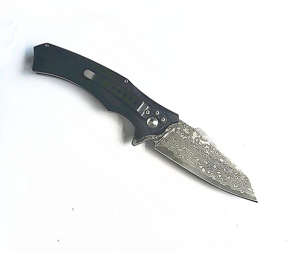 Новый черный Flipper складной нож VG10 Damascus Steel лезвие Сталь лезвие Лист + G10 Ручка Открытый кемпинг Пешие прогулки мяч подшипника