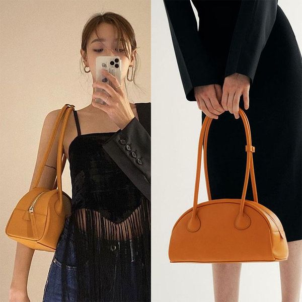 

evening bags 2021 korean cowhide shoulder boston bag long strap dumpling leather portable women's