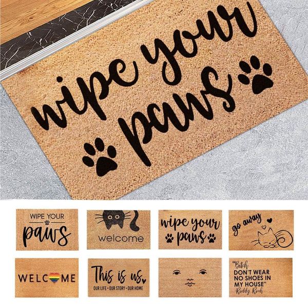 

carpets welcome doormat entrance anti-slip square floor mat kitchen pad 8 room printed carpet home art door patterns hallway bedro
