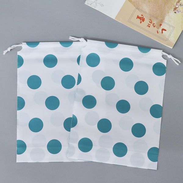 

gift wrap fy81 50pcs/lot drawstring green dot picture pouches jewelry clothing display packing bags wedding party