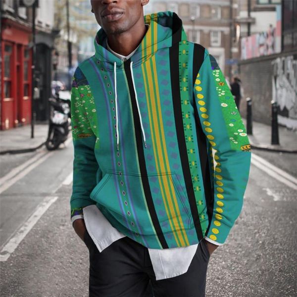 

men's hoodies & sweatshirts autumn sweatshirt patchwork plus size casual stripe drawstring 3d print hoodie for daily wear, Black