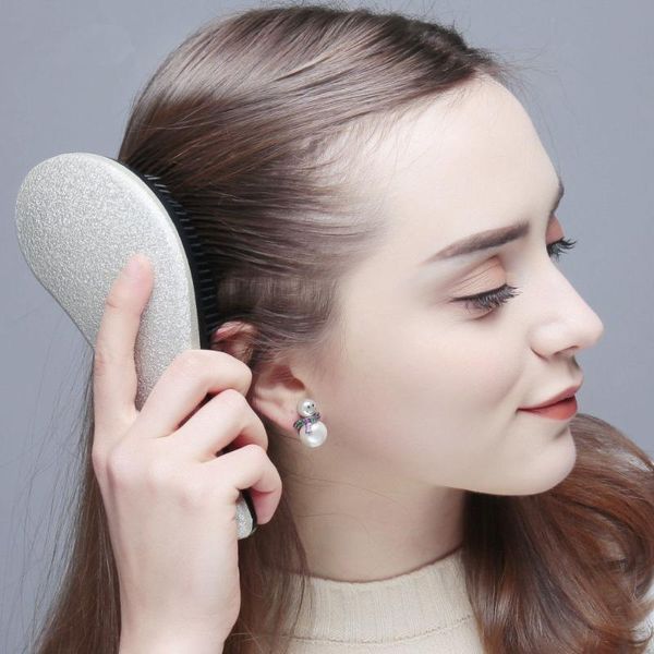 

hair brushes magic device tip tail comb smooth straight curl gold sandblasting princess massage hairdressing, Silver