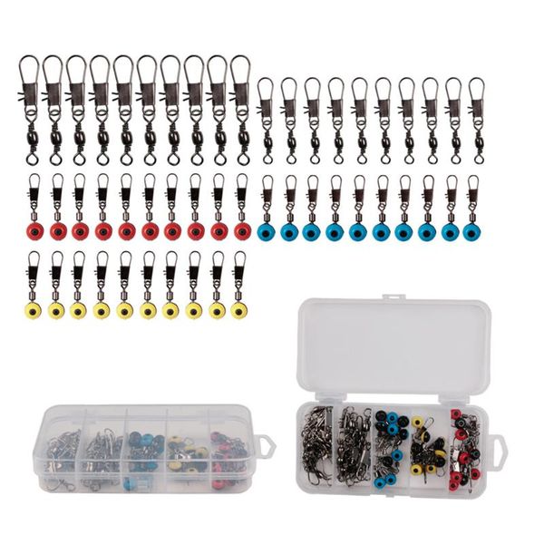 

50pcs fishing supplies sinker slides shank swivels snaps tackle bobber hooks