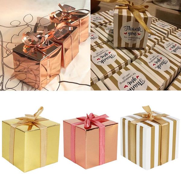 

christmas decorations decor for home birthday party gift boxes gold stripe candy baby shower wedding favors box supplies