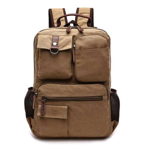 

men's backpack student canvas leisure bag computer travel