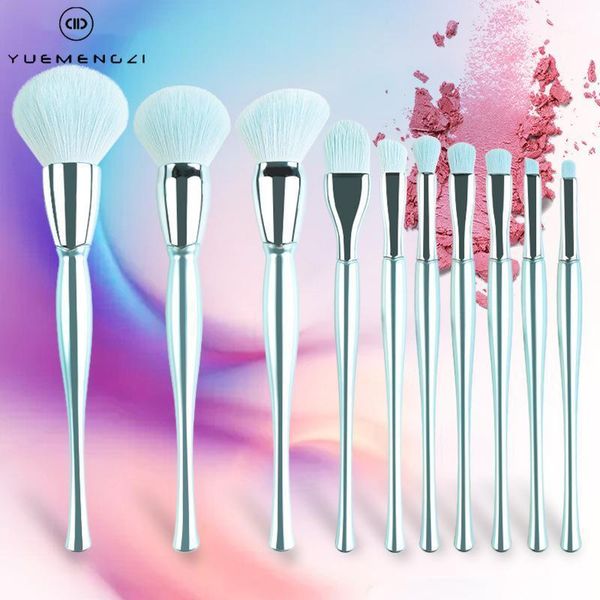 

10pcs brand-level makeup brushes sets shiny pure blue blush loose powder wholeslae