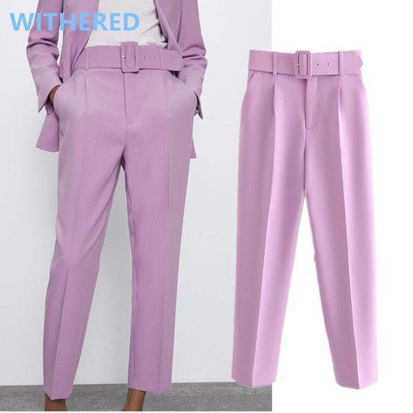 

women's pants & capris elmsk trousers women england office lady solid candy color straight ankle suits pantalones mujer pantalon femme, Black;white