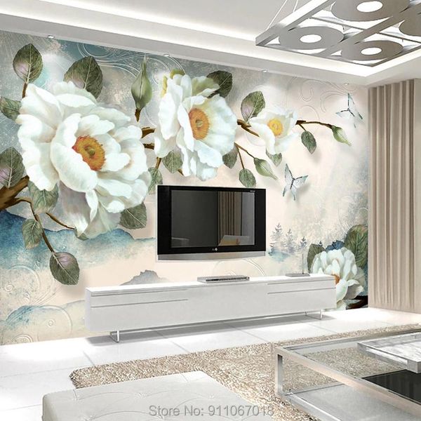 

wallpapers custom mural wallpaper european painting flowers livingroom tv backdrop bedroom non-woven wall covering home decor