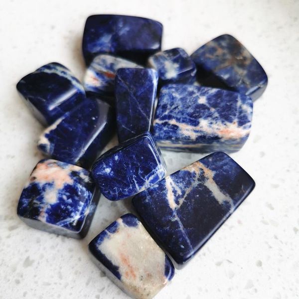 

decorative objects & figurines natural sodalite stone polished mineral tumbled handicraft reiki energy minerals healing gemstones for gift d