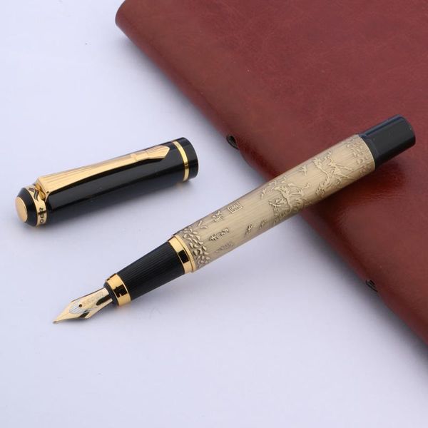 

507 classic metal golden stitching chinese painting a horse fountain pen pens