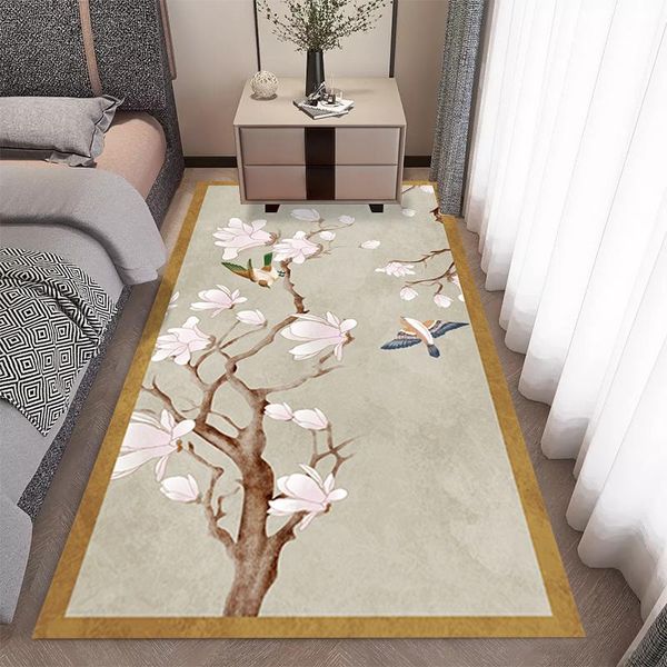

carpets chinese style floral carpet bedroom long bedside hallway rugs for living room sofa floor mat soft fluffy coffee table tatami
