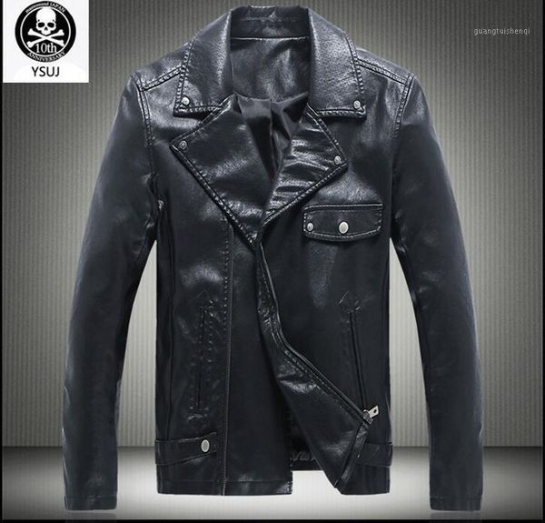 

men's fur & faux autumn mens leather clothing slim men oblique zipper coats fashion pu motorcycle jacket black plus size m - 5xl