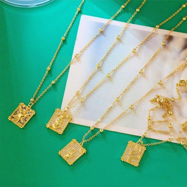 

pendant necklaces exquisite women 18k compass tarot sun fashion jewelry chains gift clavicle o0z1, Silver