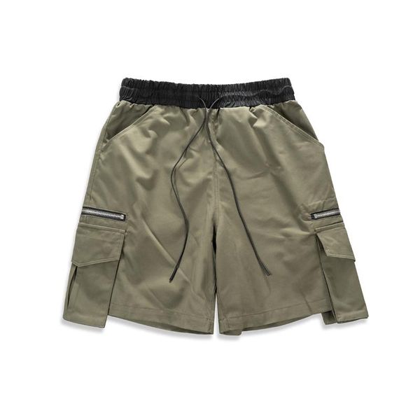 

men's shorts focu on spring/summer street suede multi-bag casual pants men drawstring workwear, White;black