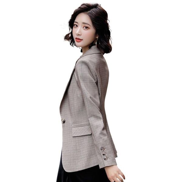 

women's two piece pants plaid suit spring jacket short female korean style and autumn british, White