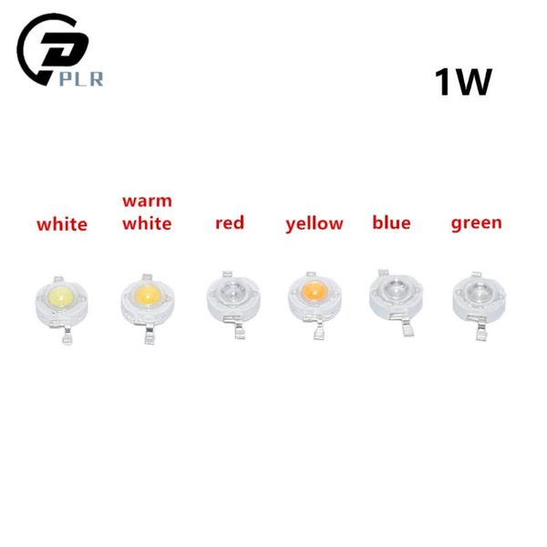 Perline luminose 50pcs 1W Bianco/Bianco caldo/Rosso/Giallo/Blu/Verde RGB LED Lampada ad alta potenza Puro 300mA 3.2-3.4V 100-120LM 30mil