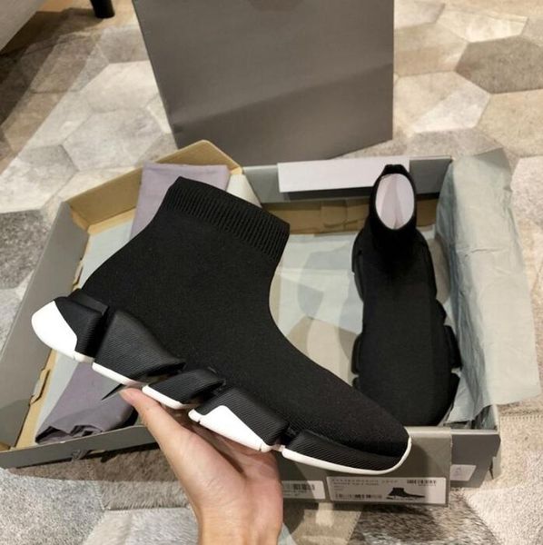 

2021 men women designers sock shoes fashion womens pairs speed 2.0 sneakers triples black outdoor platform socks casual sneaker with box