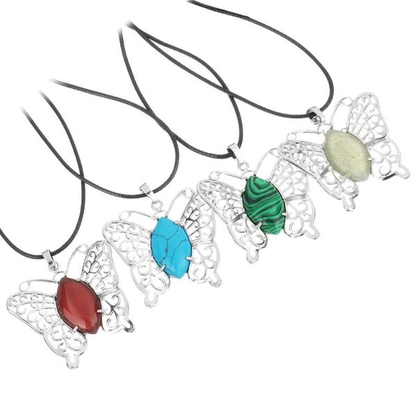 

pendant necklaces pendants & natural opal quartz necklace cord silver plated butterfly animal charm choker pendent