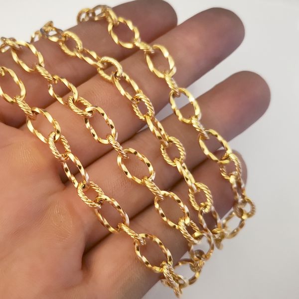 

5meter lot gold embossing oval link chain stainless steel jewelry findings diy necklace bulk for making, Silver