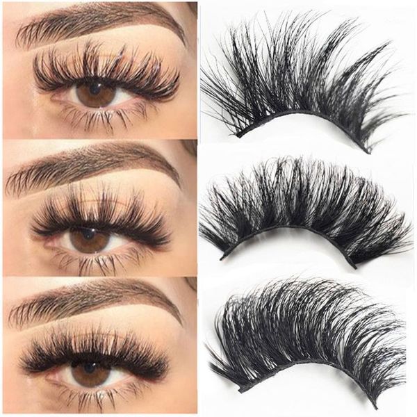 

2pairs 25mm 3d mink lashes natural false eyelashes dramatic volume fake makeup eyelash thick extension silk eyelashes1