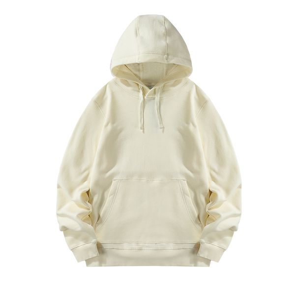 

cptoney hoodie sweatshirt pullover solid with plush autumn winter cotton hoodie casual sweatshirt loose plush men and women sweater, Black