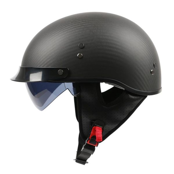 

motorcycle helmets carbon fibre mens half helmet motorbike motocross casque moto cross open face racing