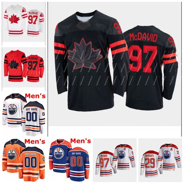 

97 connor mcdavid jersey canada 2022 olympic hockey jersey sidney crosby alex pietrangelo nathan mackinnon john tavares mitch marner patrice, Black;red