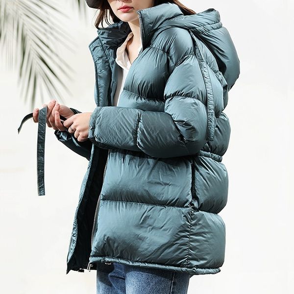 

custom new dign fashionable warm winter womens casual hooded long loose custom puffer et down et, Black