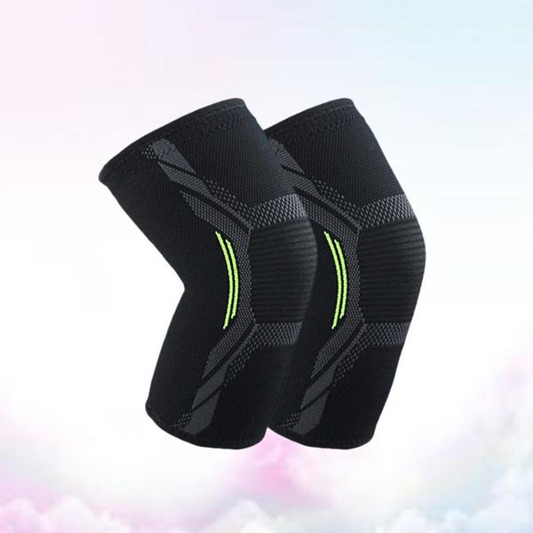 

2pcs sports knee brace protective gear pads elastic breathable protector sport supplies for basketball climbing (black elbow, Black;gray