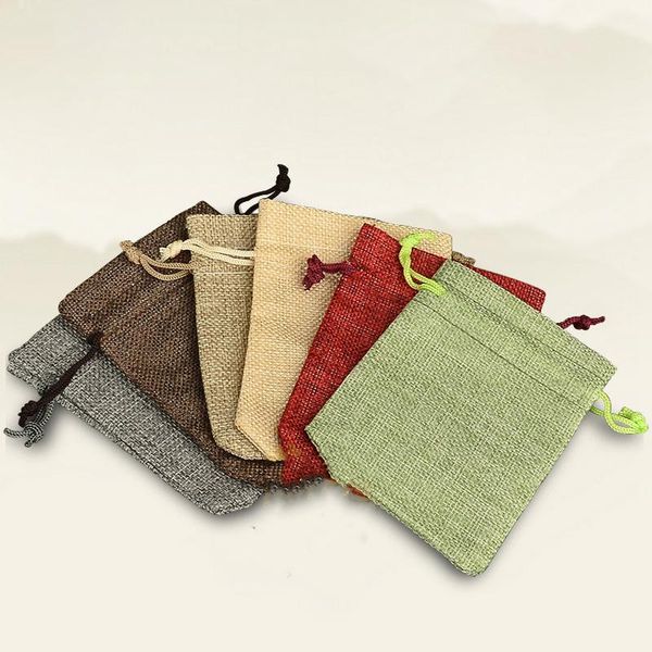 

zak jute linen drawstring bag gift jutte zakjes diy handmade pack christmas party wedding jewelry pouch wrap