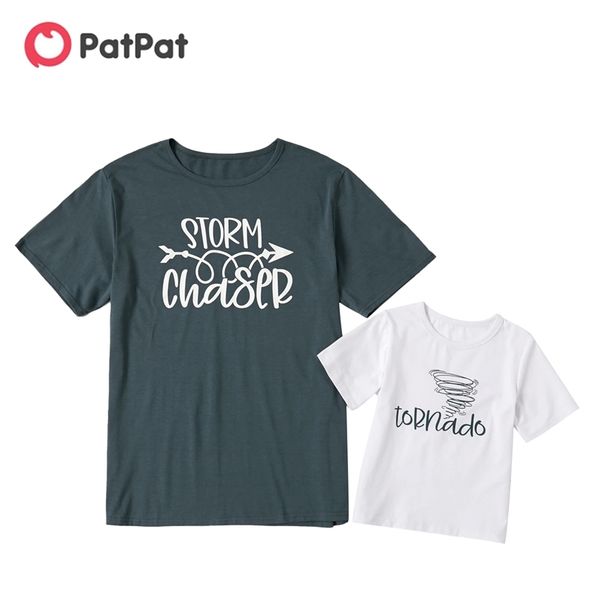 

summer letter print t-shirts for dad and me 210528, Blue