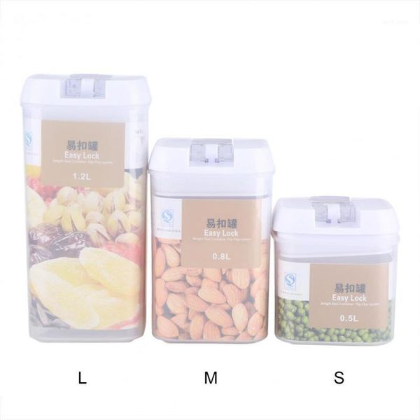 

storage bottles & jars transparent sealed with buckle household food kitchen snack