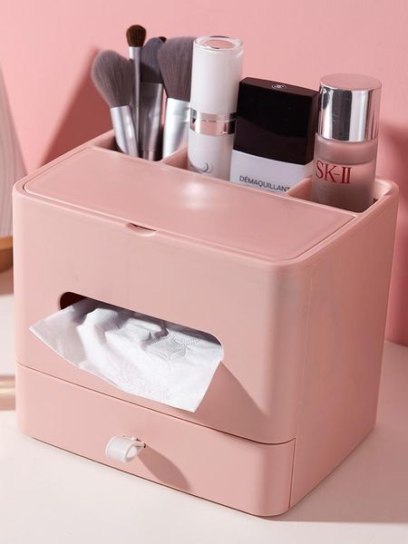 

makeup organizer tissue boxes plastic modern nordic multifunction simple boite a mouchoir home products de50zjh & napkins