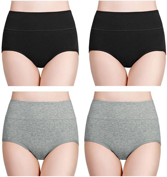 

women's panties solid color high waisted soft cotton stretch underwear summer breathable intimates hip lifting 2021 t8, Black;pink