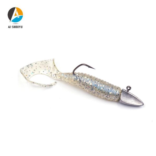 

fishing hooks ai-shouyu 1pc carbon steel hook 3.5g 5g 7g 10g 14g exposed barbed lead jigging head