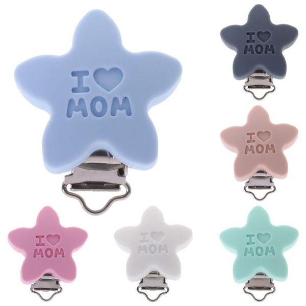 

pacifiers# baby pacifier clip soother teether star shape silicone safe holder saliva towel support anti fall cute clips born infant feed