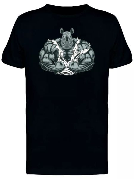

grey very strong rhino tee men's -image by shutterstock, White;black