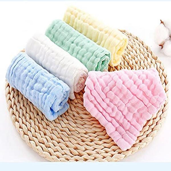 

towel 5pcs/lot baby face towels muslin 6 layers cotton soft handkerchief bathing feeding washcloth wipe burp cloths 28*50cm