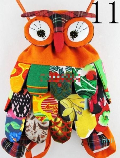 15pcs / lote Nova moda feita artesanal saco de coruja / artesanal da coruja de artesanal / mochila mochila mochila
