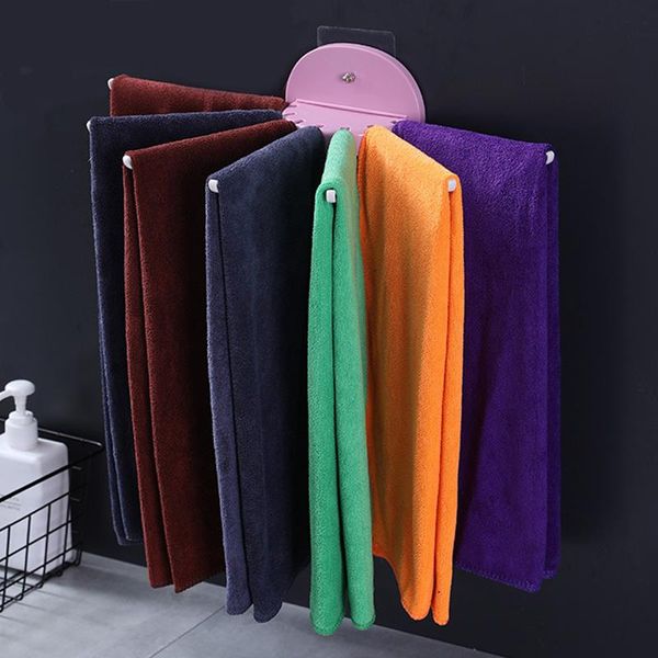 

hooks & rails 1pcs 7 in 1 pull-out storage rack multi-function hanging stretch punch-organizer hook kitchen bathroom shelf home supplie