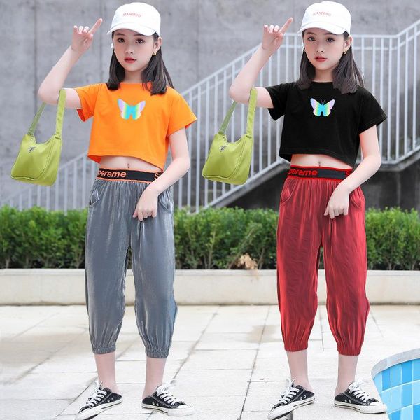 

teens children clothing sets 2021 fashion summer toddler girls clothes +jeans 2pcs outfits suit kids 3-12 years, White