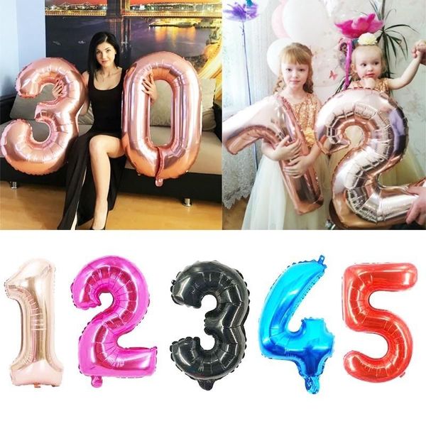 

party decoration 30/40inch gold black foil number balloons birthday decorations kids wedding ballons babyshower boy girl decor