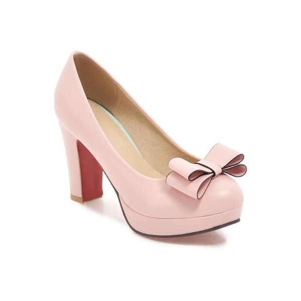 

dress shoes in the spring of 2021 thick with high bowknot shallow mouth waterproof 33 female sandals 18317-46 yards, Black