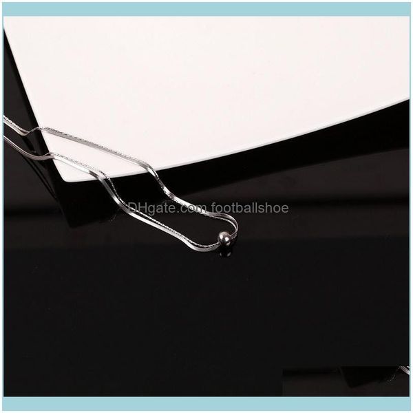 

necklaces & pendants jewelrystainless steel double necklace round bead titanium hip hop geometry party womens jewelry chains drop delivery 2, Silver