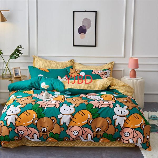 

brushed four piece set of imitation pure cotton two person aloe thickened dormitory quilt cover sheet bedding sets